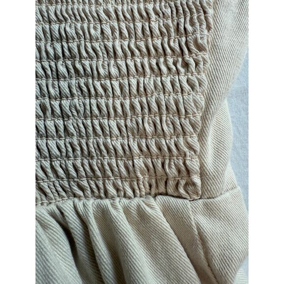 Sincerely Jules Off White Cream Denim Midi Dress Size MEDIUM - Picture 9 of 10